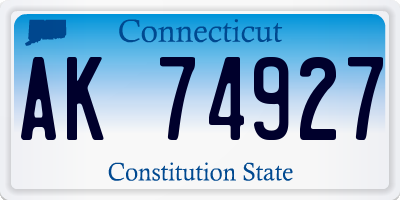 CT license plate AK74927
