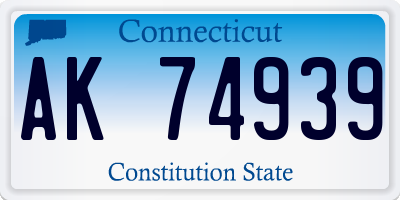 CT license plate AK74939