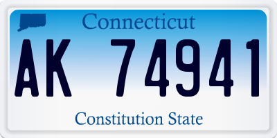 CT license plate AK74941