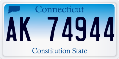 CT license plate AK74944