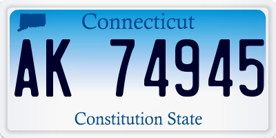 CT license plate AK74945