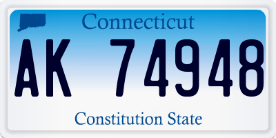 CT license plate AK74948