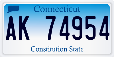 CT license plate AK74954