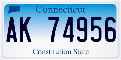 CT license plate AK74956