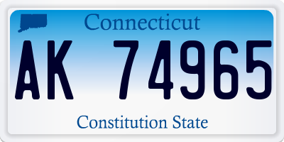 CT license plate AK74965