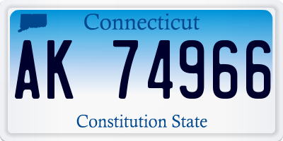 CT license plate AK74966