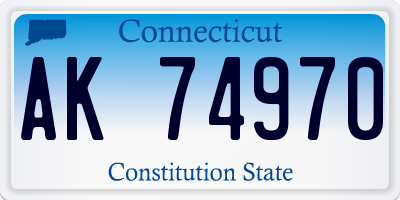 CT license plate AK74970