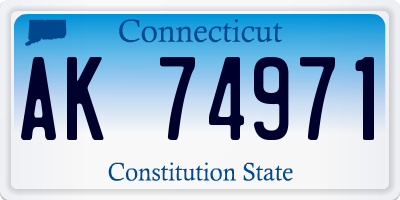 CT license plate AK74971