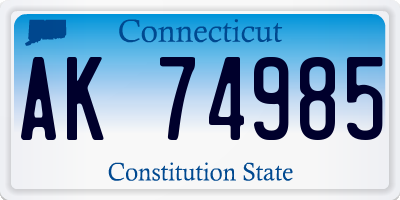 CT license plate AK74985