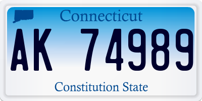 CT license plate AK74989