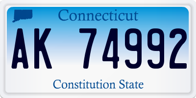 CT license plate AK74992