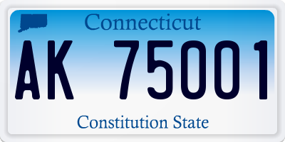 CT license plate AK75001
