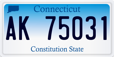 CT license plate AK75031