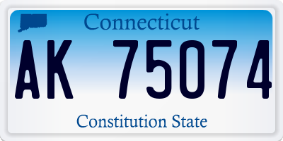 CT license plate AK75074