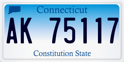 CT license plate AK75117
