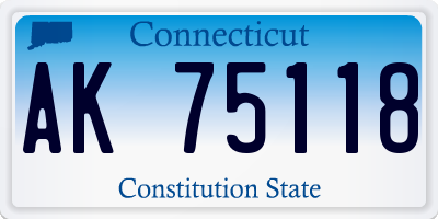 CT license plate AK75118