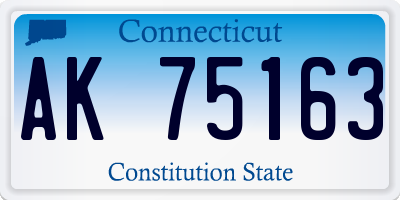 CT license plate AK75163