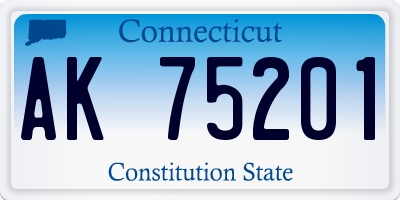 CT license plate AK75201