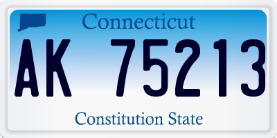 CT license plate AK75213