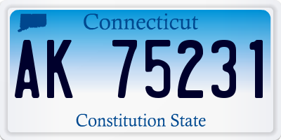 CT license plate AK75231