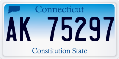 CT license plate AK75297