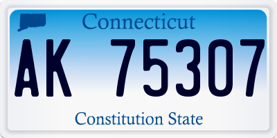 CT license plate AK75307
