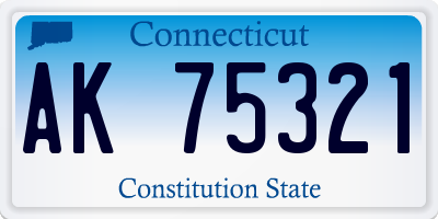 CT license plate AK75321