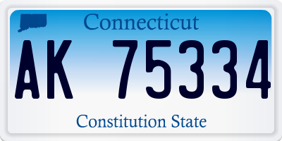 CT license plate AK75334