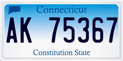 CT license plate AK75367