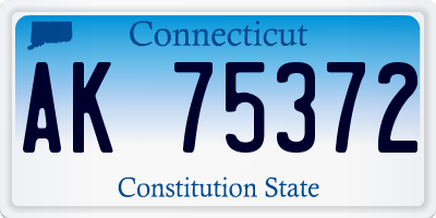 CT license plate AK75372