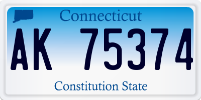 CT license plate AK75374