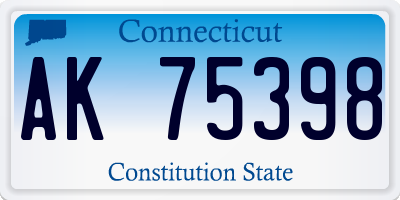 CT license plate AK75398