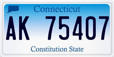 CT license plate AK75407
