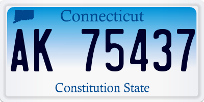 CT license plate AK75437