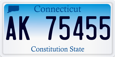 CT license plate AK75455