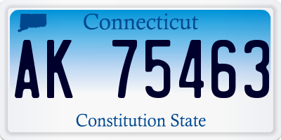 CT license plate AK75463