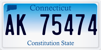 CT license plate AK75474