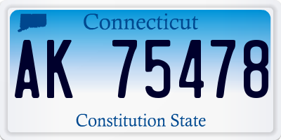 CT license plate AK75478