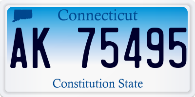CT license plate AK75495