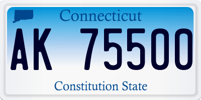 CT license plate AK75500