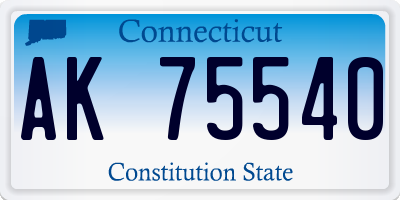 CT license plate AK75540