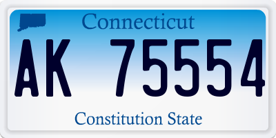 CT license plate AK75554