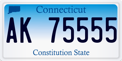 CT license plate AK75555