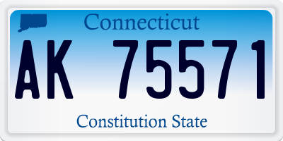 CT license plate AK75571