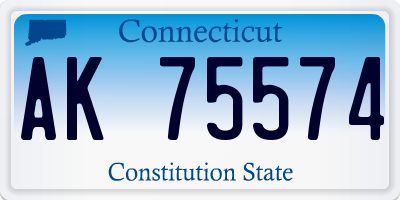 CT license plate AK75574