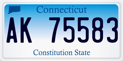 CT license plate AK75583