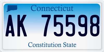 CT license plate AK75598