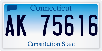 CT license plate AK75616