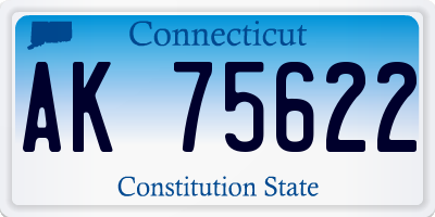 CT license plate AK75622