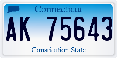 CT license plate AK75643